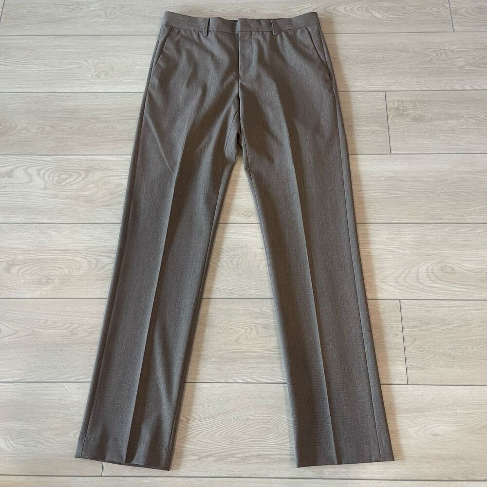 Murano Mens Pants 32x34 Brown Alex Fit Performance Stripe Preppy Oldmoney